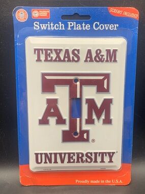 New Light Switch Plate SIgn Texas A&M University Officially Licensed